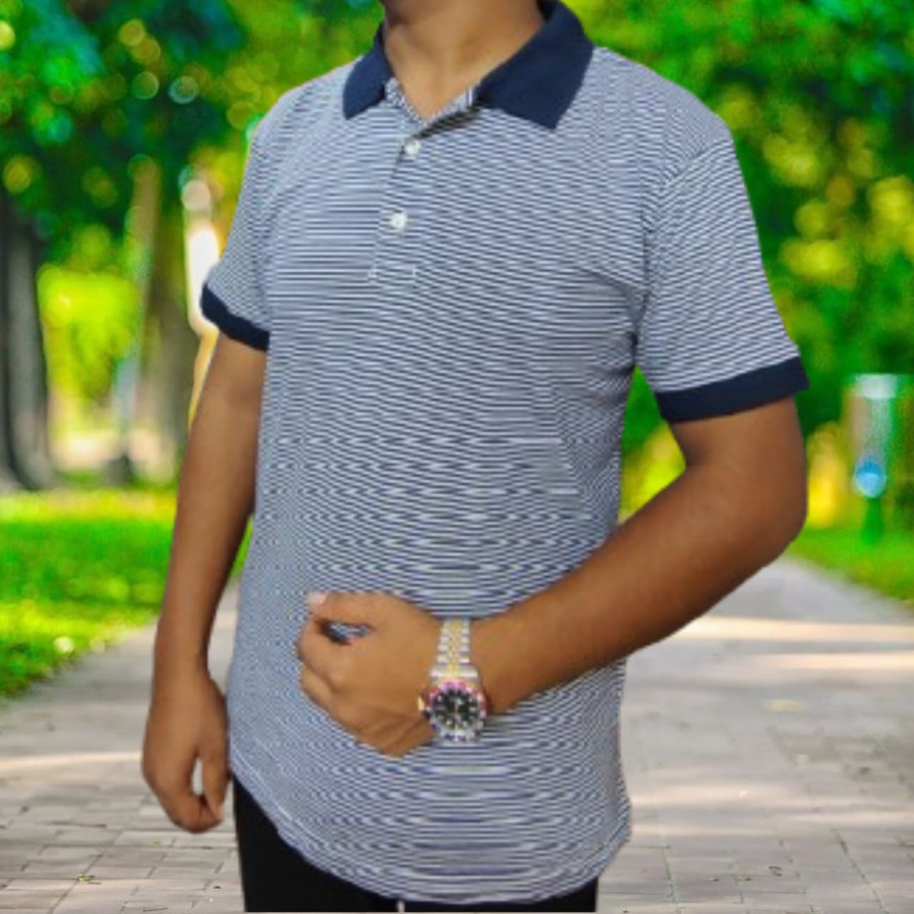 Stylish polo t shirt step print (4)